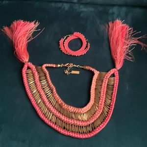 Coral Statement  Necklace & Earring